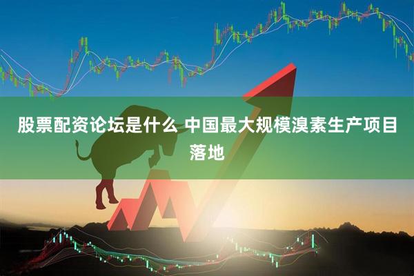 股票配资论坛是什么 中国最大规模溴素生产项目落地