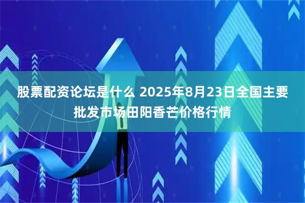 股票配资论坛是什么 2025年8月23日全国主要批发市场田阳香芒价格行情